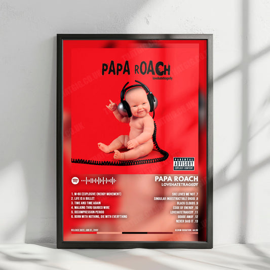 Papa Roach "Lovehatetragedy " Album Cover Poster - with Complete Tracklist