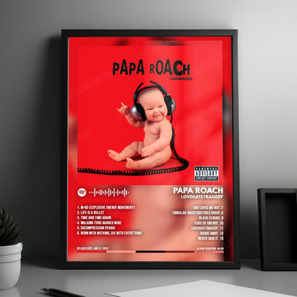 Papa Roach "Lovehatetragedy " Album Cover Poster - with Complete Tracklist