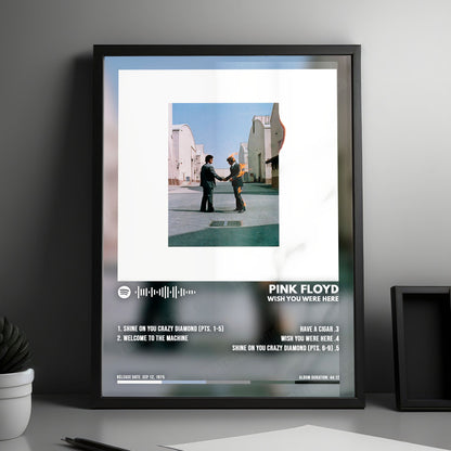 Pink Floyd "Wish You Were Here" Album Cover Poster - with Complete Tracklist