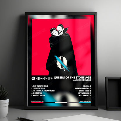 Queens of the Stone Age "...Like Clockwork" Album Cover Poster - with Complete Tracklist