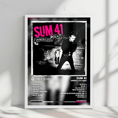 Sum 41 "Underclass Hero " Album Cover Poster - with Complete Tracklist