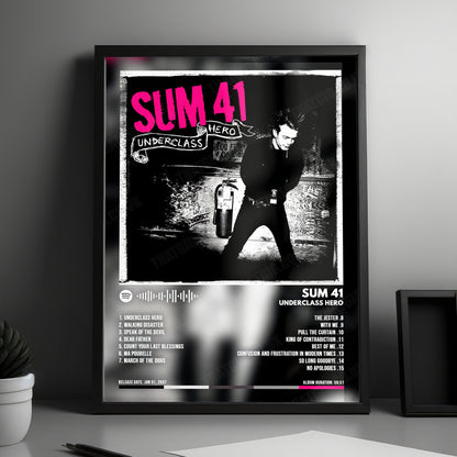Sum 41 "Underclass Hero " Album Cover Poster - with Complete Tracklist