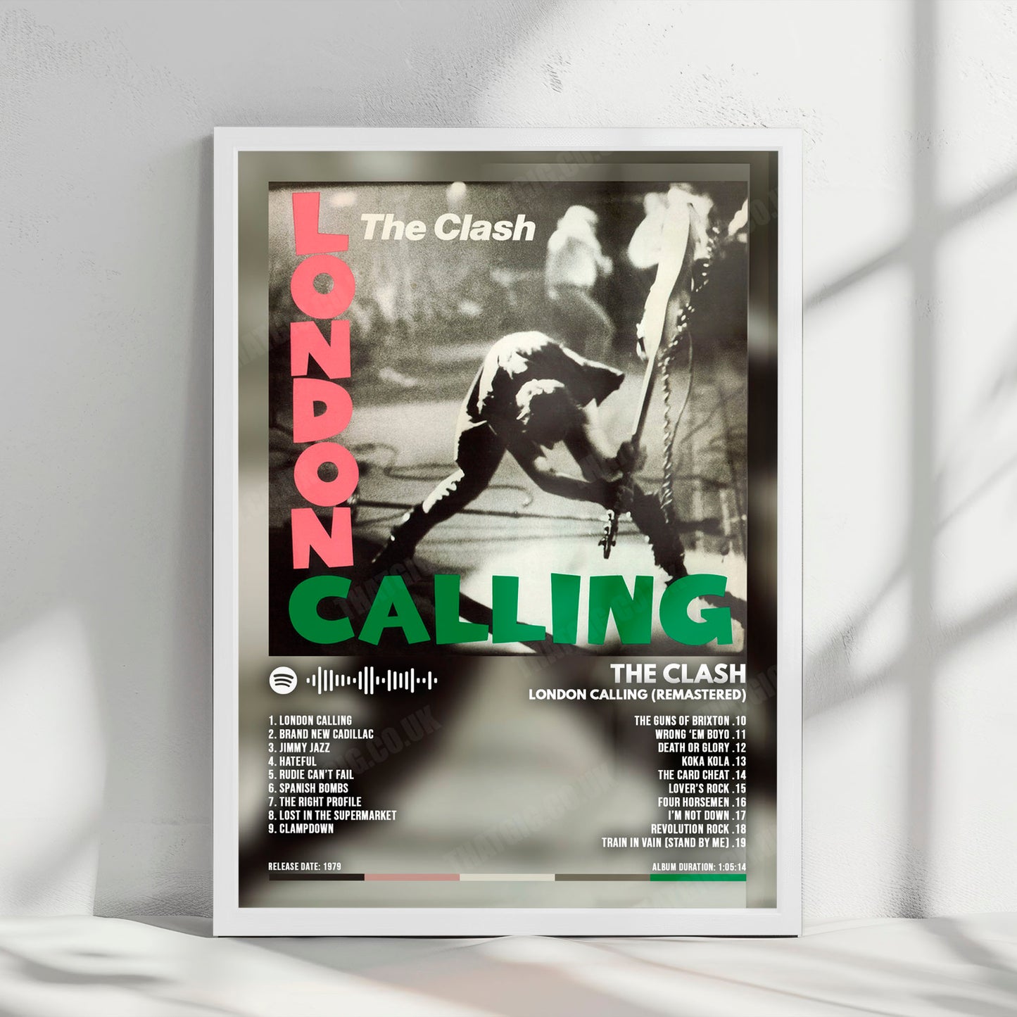 The Clash "London Calling" Album Cover Poster - with Complete Tracklist
