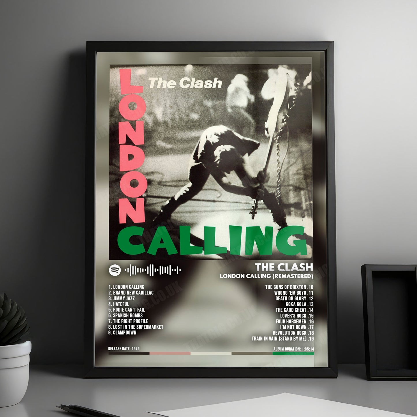 The Clash "London Calling" Album Cover Poster - with Complete Tracklist