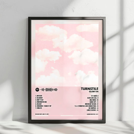 Turnstile "Glow On" Album Cover Poster - with Complete Tracklist