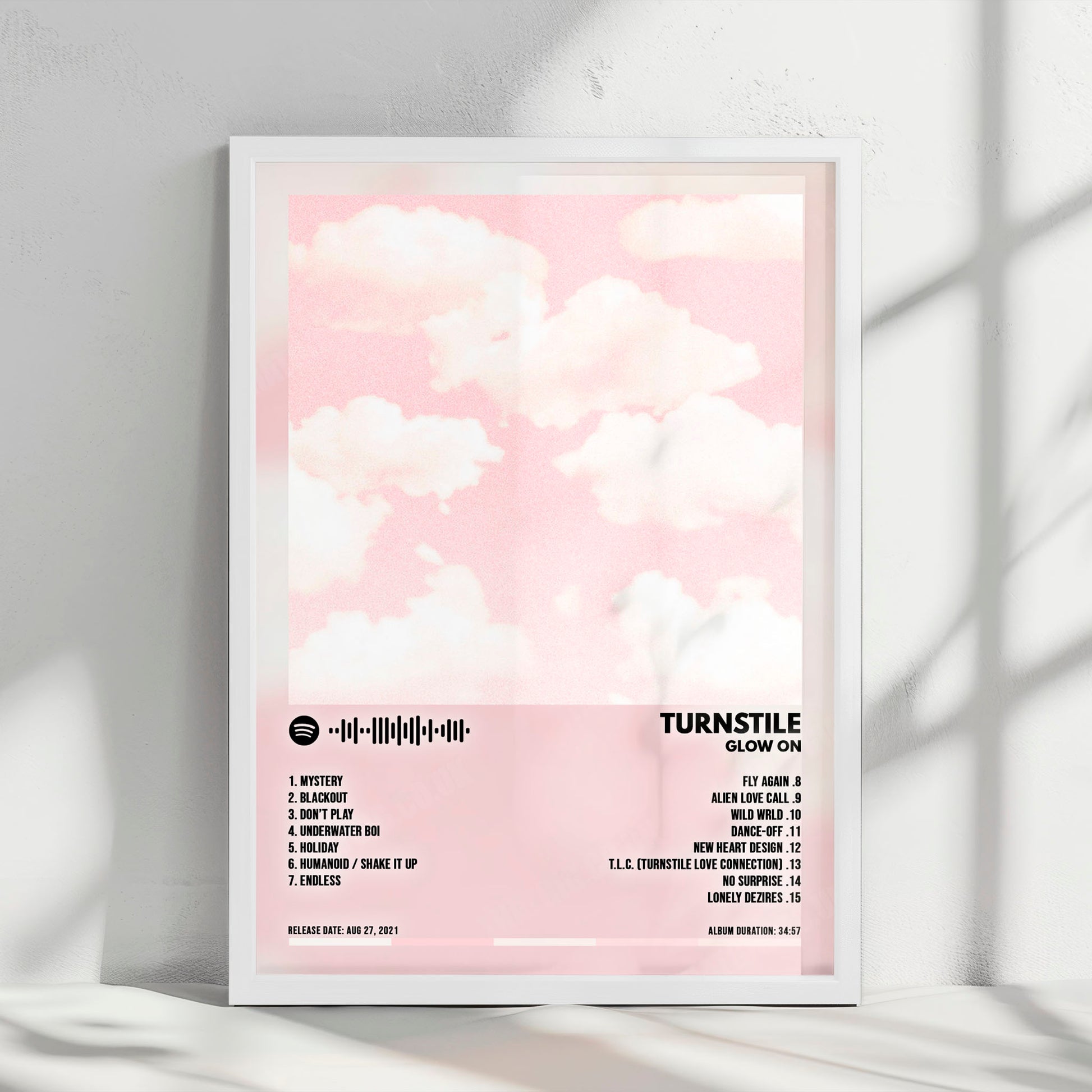 Turnstile "Glow On" Album Cover Poster - with Complete Tracklist