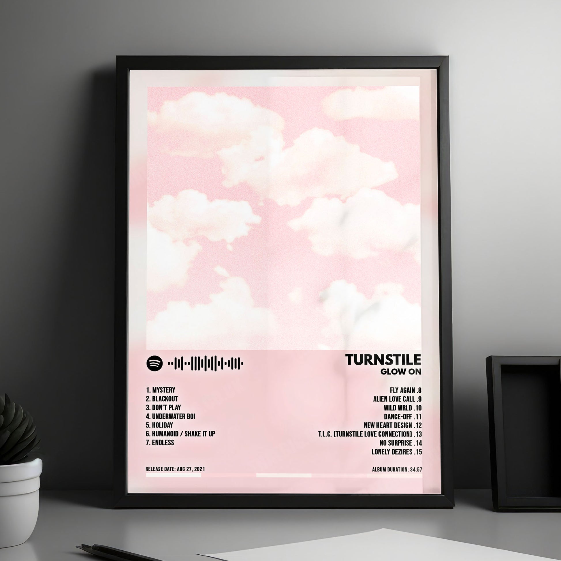 Turnstile "Glow On" Album Cover Poster - with Complete Tracklist