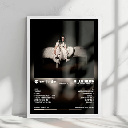 Billie Eilish "WHEN WE ALL FALL ASLEEP, WHERE DO WE GO?" Album Cover Poster - with Complete Tracklist