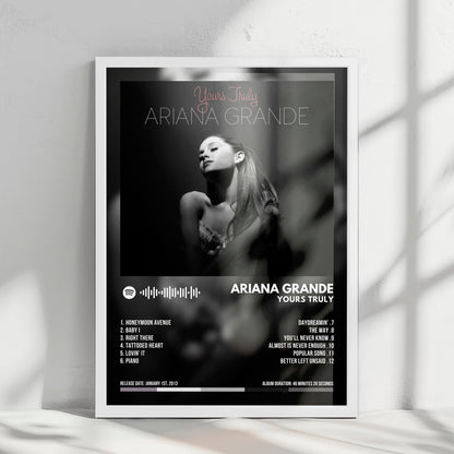 Ariana Grande "Yours Truly" Album Cover Poster - with Complete Tracklist