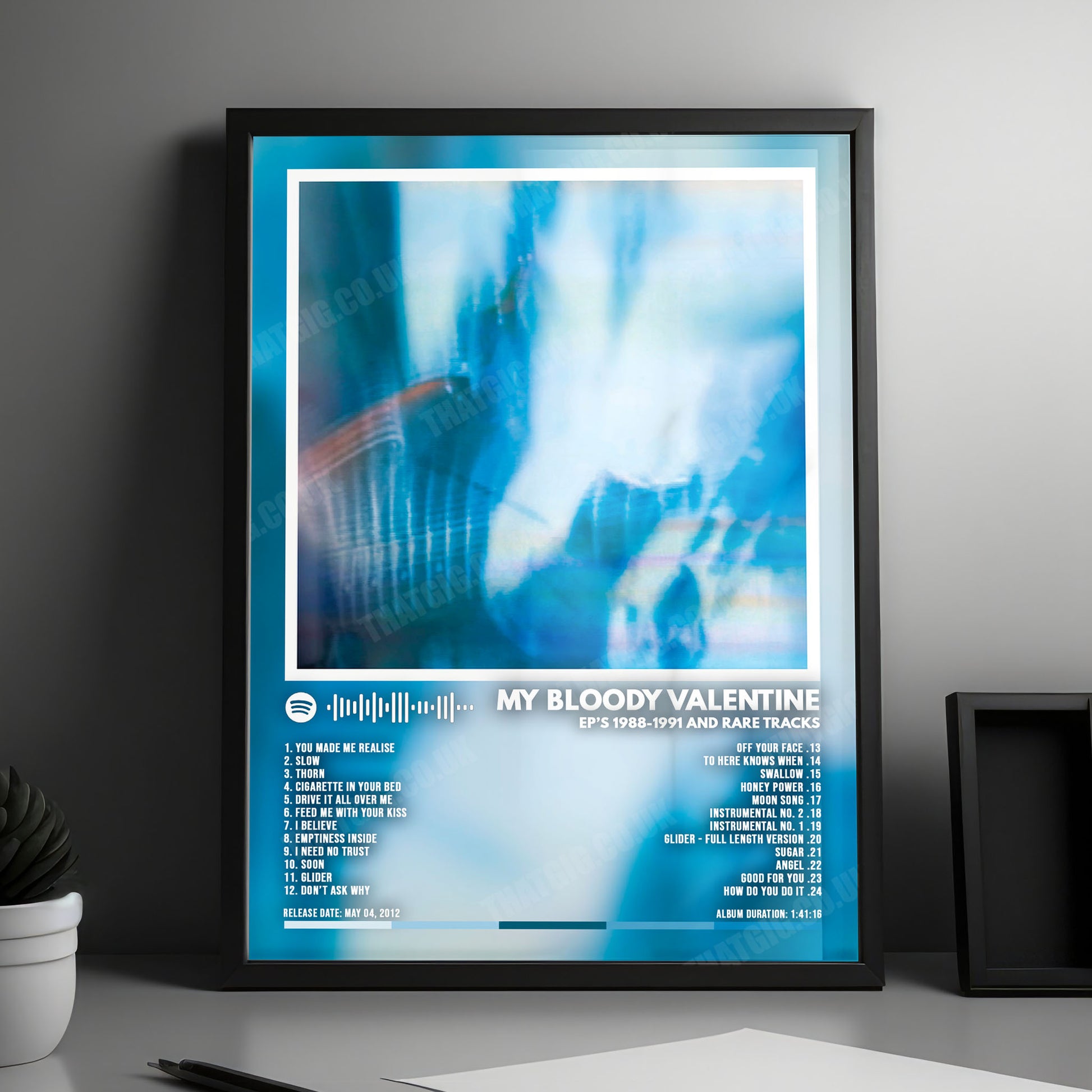 My Bloody Valentine "EPs 1988-1991" Album Cover Poster - with Complete Tracklist
