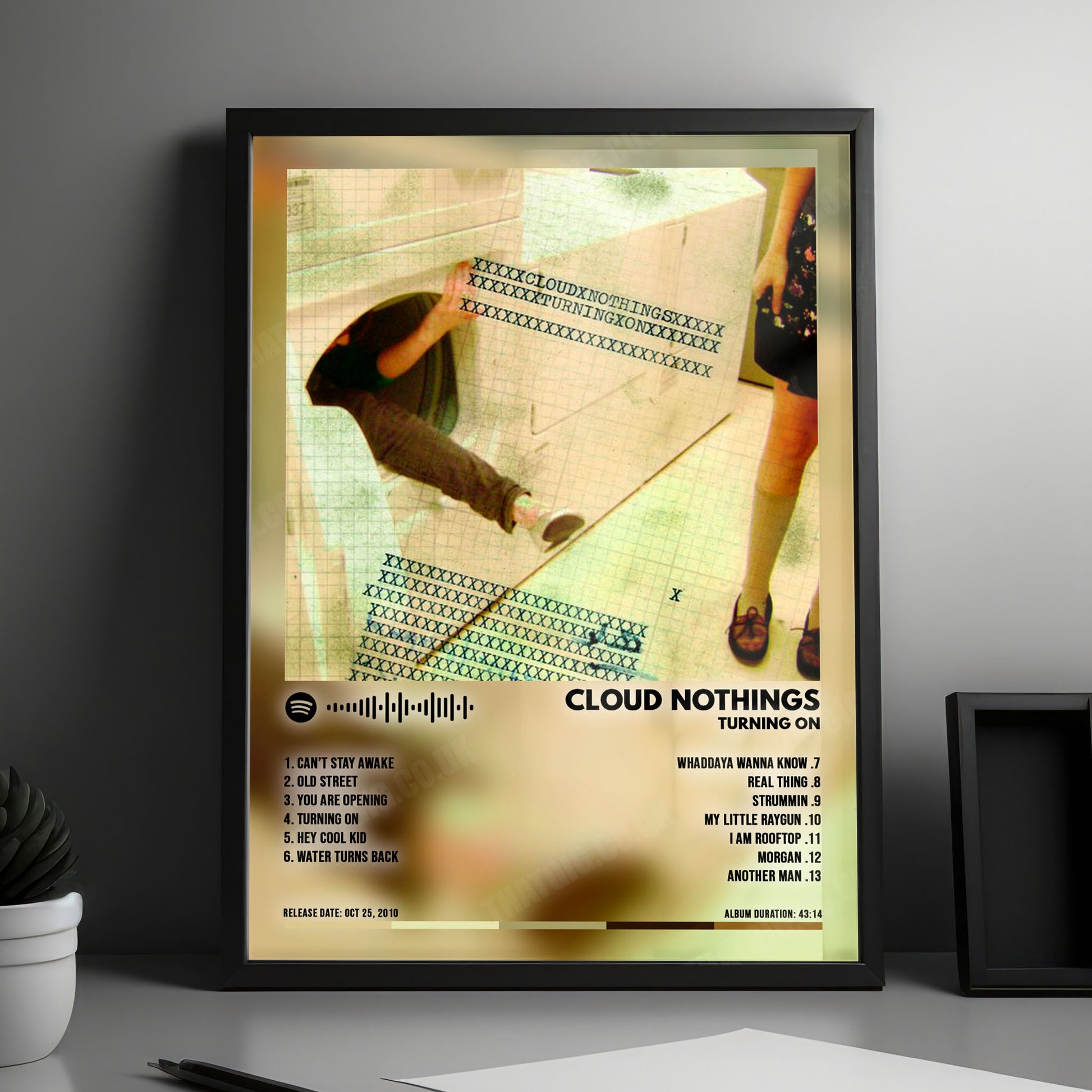Cloud Nothings "Turning On" Album Cover Poster - with Complete Tracklist