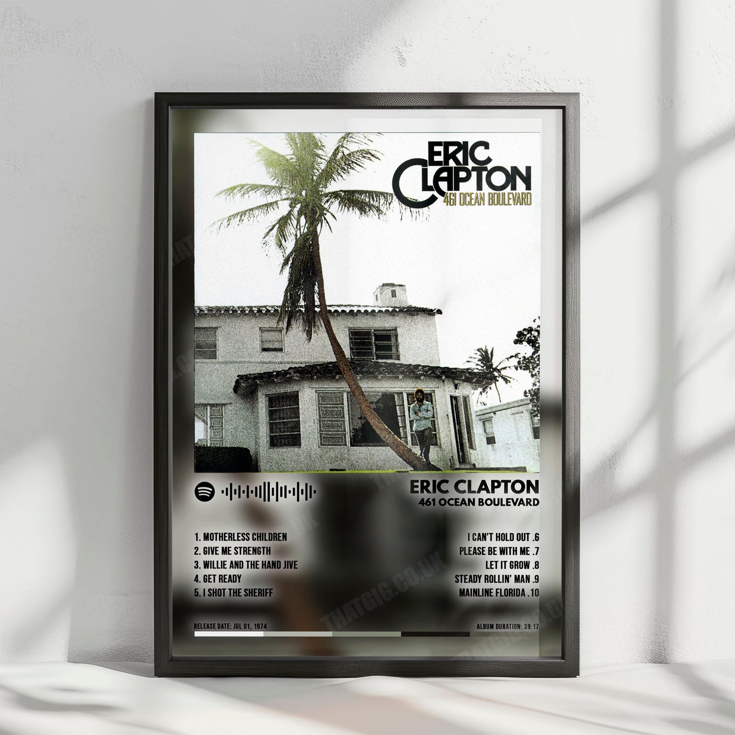 Eric Clapton "461 Ocean Boulevard" Album Cover Poster - with Complete Tracklist