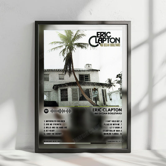 Eric Clapton "461 Ocean Boulevard" Album Cover Poster - with Complete Tracklist