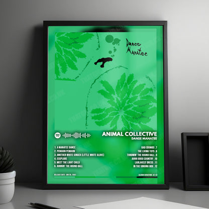 Animal Collective "Danse Manatee" Album Cover Poster - with Complete Tracklist