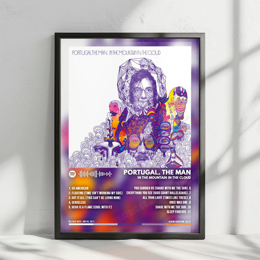 Portugal. The Man "In the Mountain in the Cloud" Album Cover Poster - with Complete Tracklist