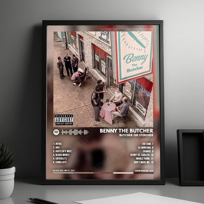 Benny The Butcher "Butcher Butcher on Steroids" Album Cover Poster - with Complete Tracklist