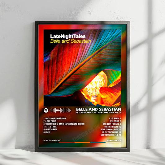 Belle and Sebastian "Late Night Tales Belle and Sebastian, Vol. 2" Album Cover Poster - with Complete Tracklist