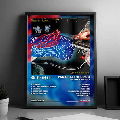Panic! At The Disco "Death of a Bachelor " Album Cover Poster - with Complete Tracklist