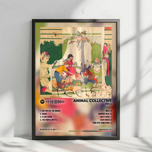 Animal Collective "Feels" Album Cover Poster - with Complete Tracklist