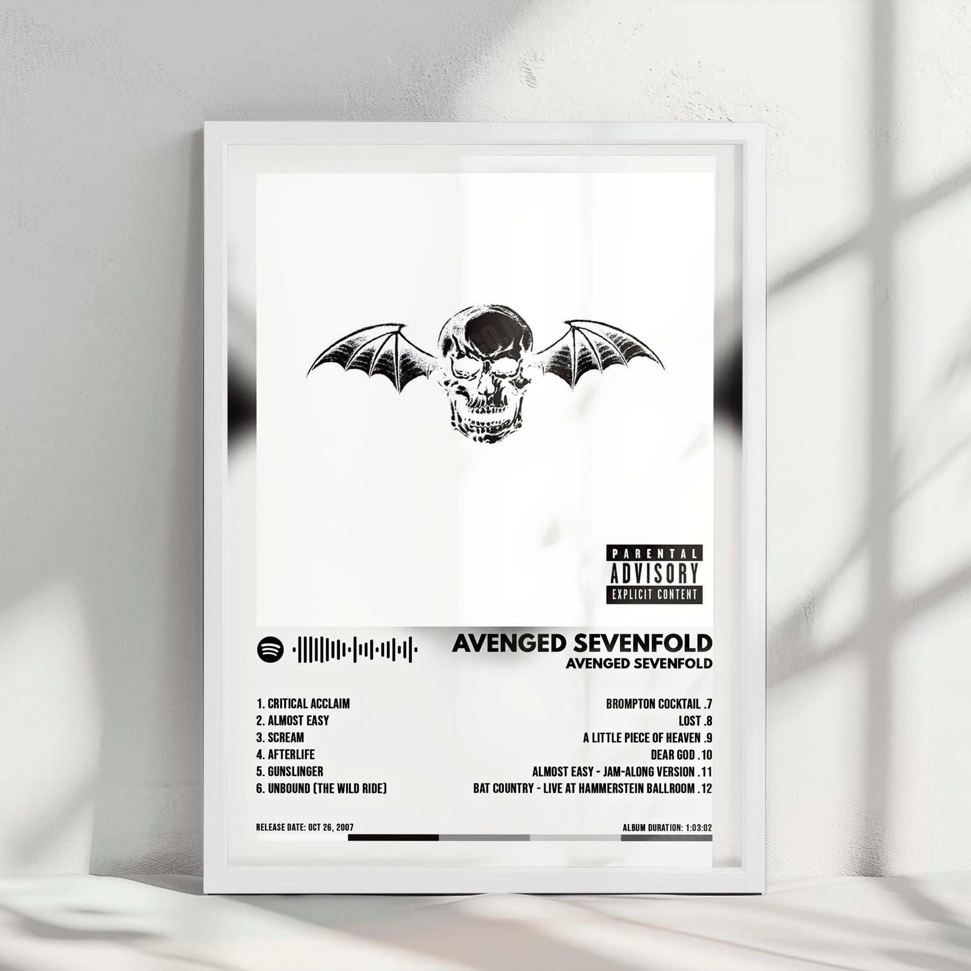 Avenged Sevenfold "Avenged Sevenfold" Album Cover Poster - with Complete Tracklist