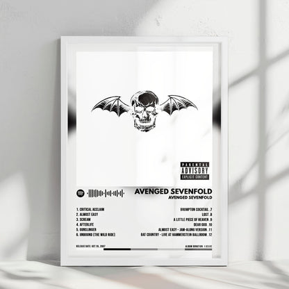 Avenged Sevenfold "Avenged Sevenfold" Album Cover Poster - with Complete Tracklist