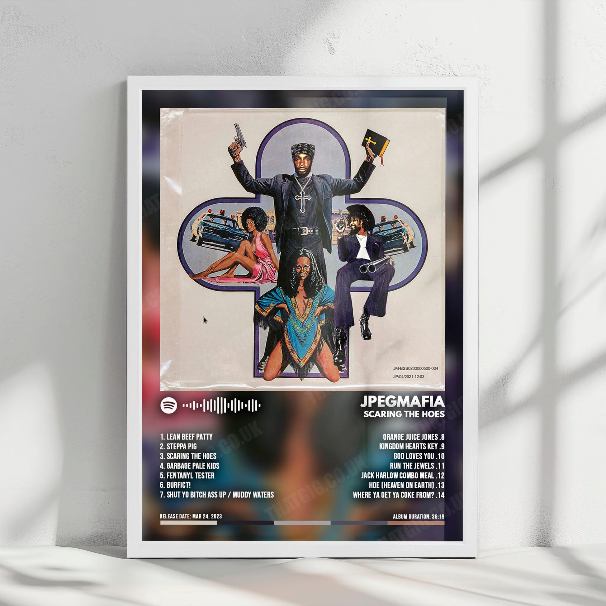 Jpegmafia "SCARING THE HOES" Album Cover Poster - with Complete Tracklist