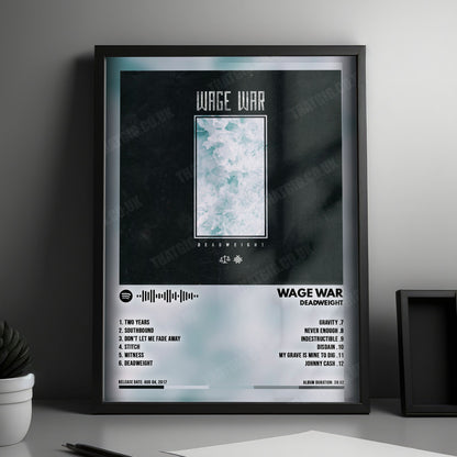 Wage War "Deadweight" Album Cover Poster - with Complete Tracklist