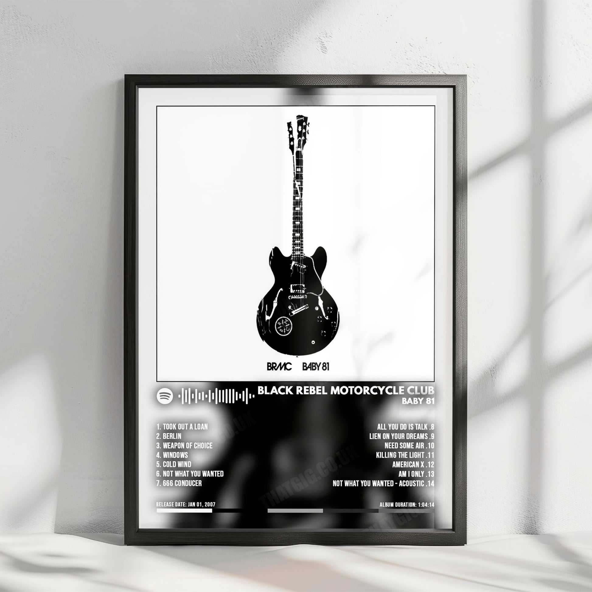 Black Rebel Motorcycle Club "Baby 81" Album Cover Poster - with Complete Tracklist