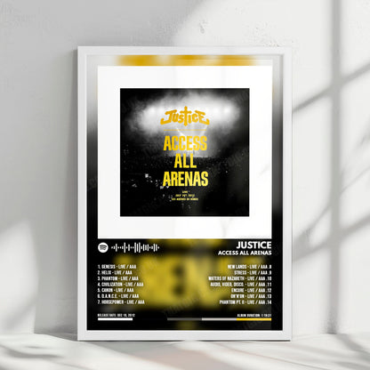 Justice "Access All Arenas" Album Cover Poster - with Complete Tracklist
