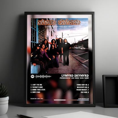 Lynyrd Skynyrd "Pronounced 'Leh-'nérd 'Skin-'nérd " Album Cover Poster - with Complete Tracklist