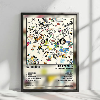 Led Zeppelin "III" Album Cover Poster - with Complete Tracklist