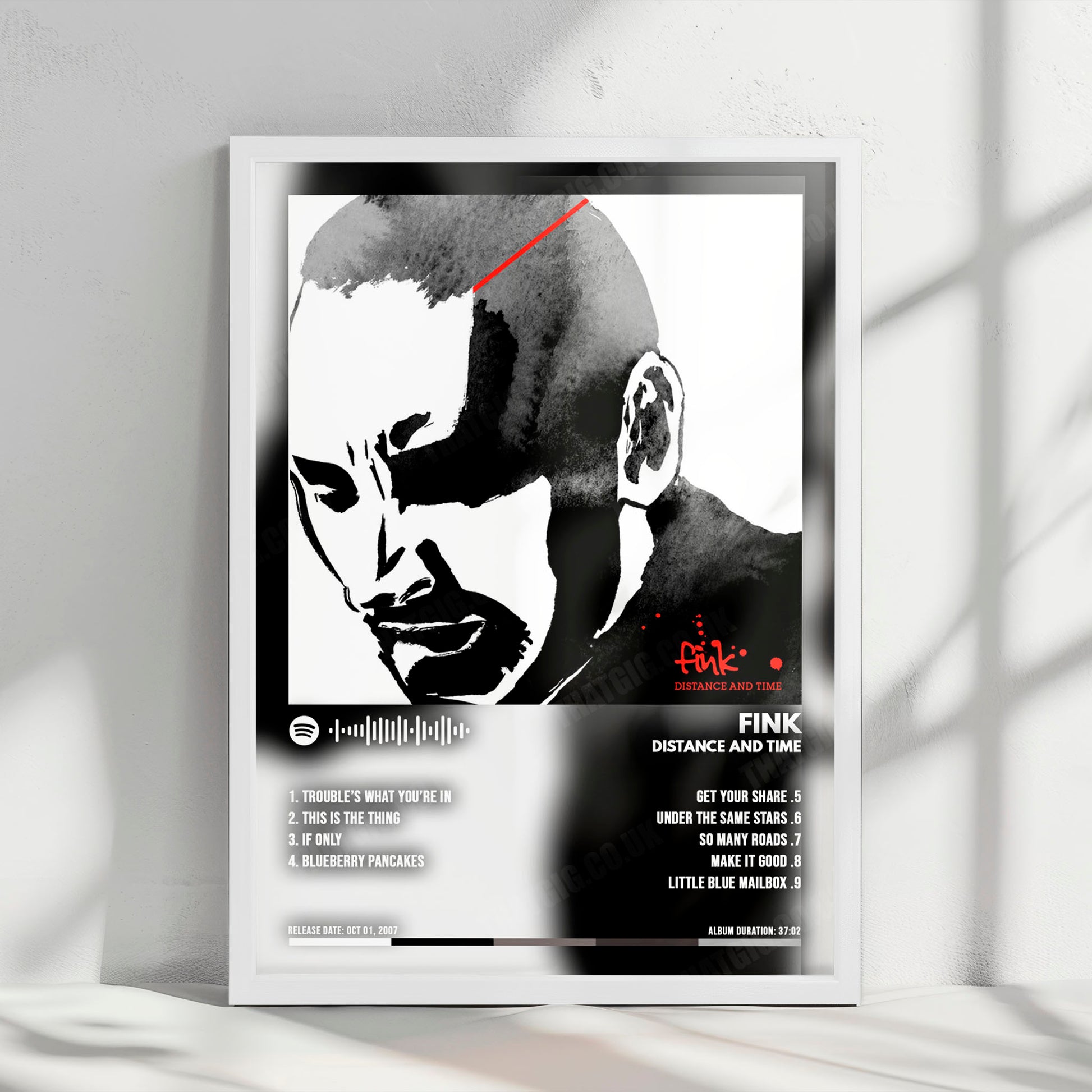 Fink "Distance and Time" Album Cover Poster - with Complete Tracklist