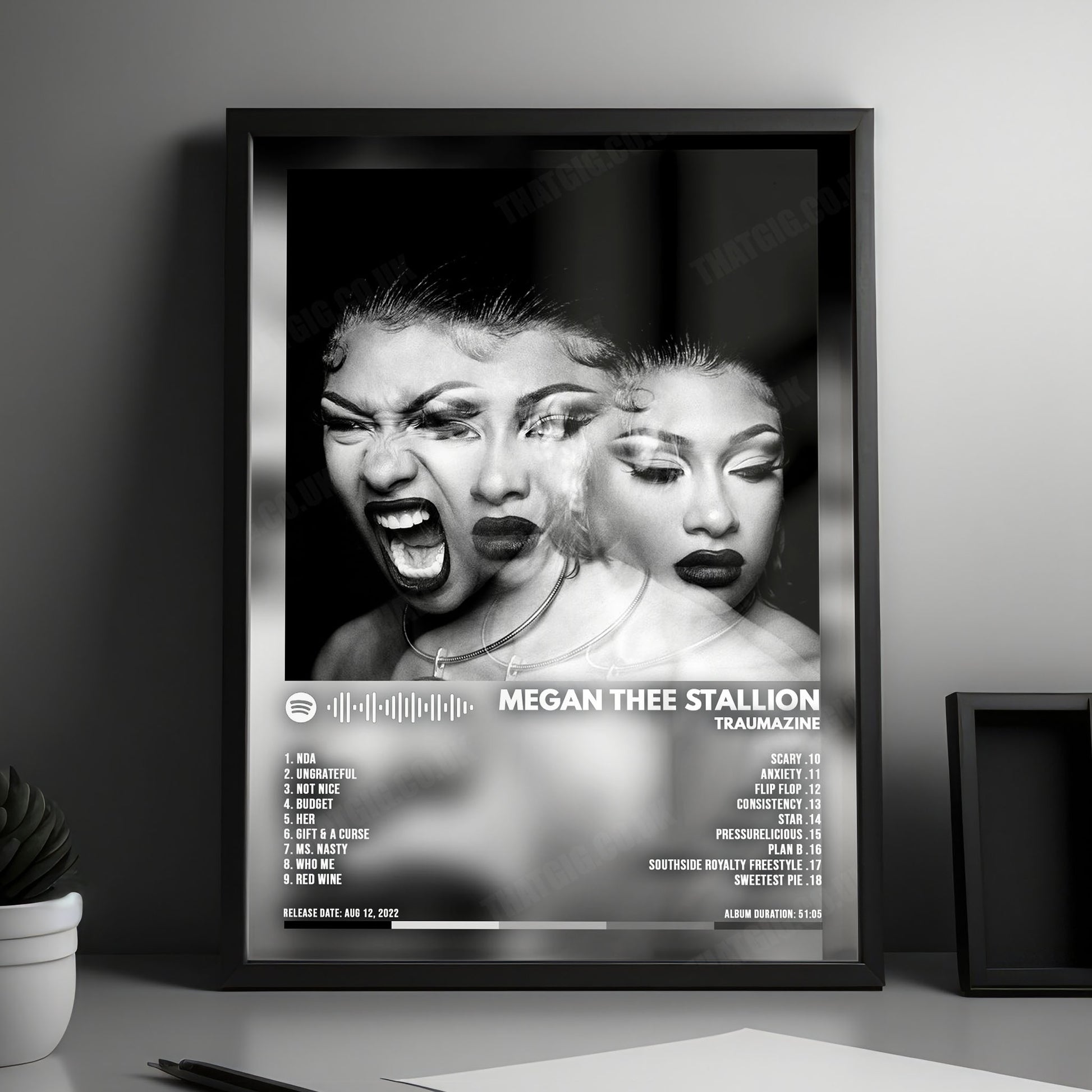 Megan Thee Stallion "Traumazine" Album Cover Poster - with Complete Tracklist