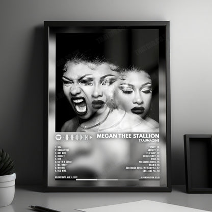 Megan Thee Stallion "Traumazine" Album Cover Poster - with Complete Tracklist