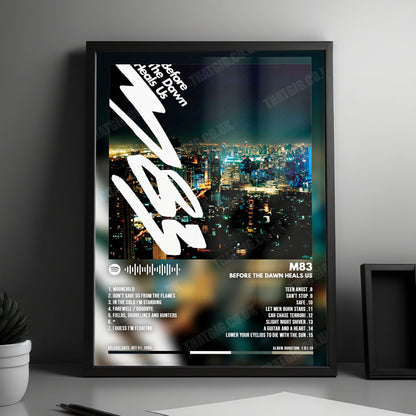 M83 "Before the Dawn Heals Us" Album Cover Poster - with Complete Tracklist