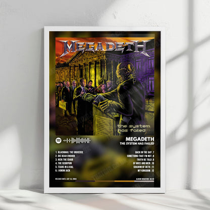 Megadeth "The System Has Failed" Album Cover Poster - with Complete Tracklist