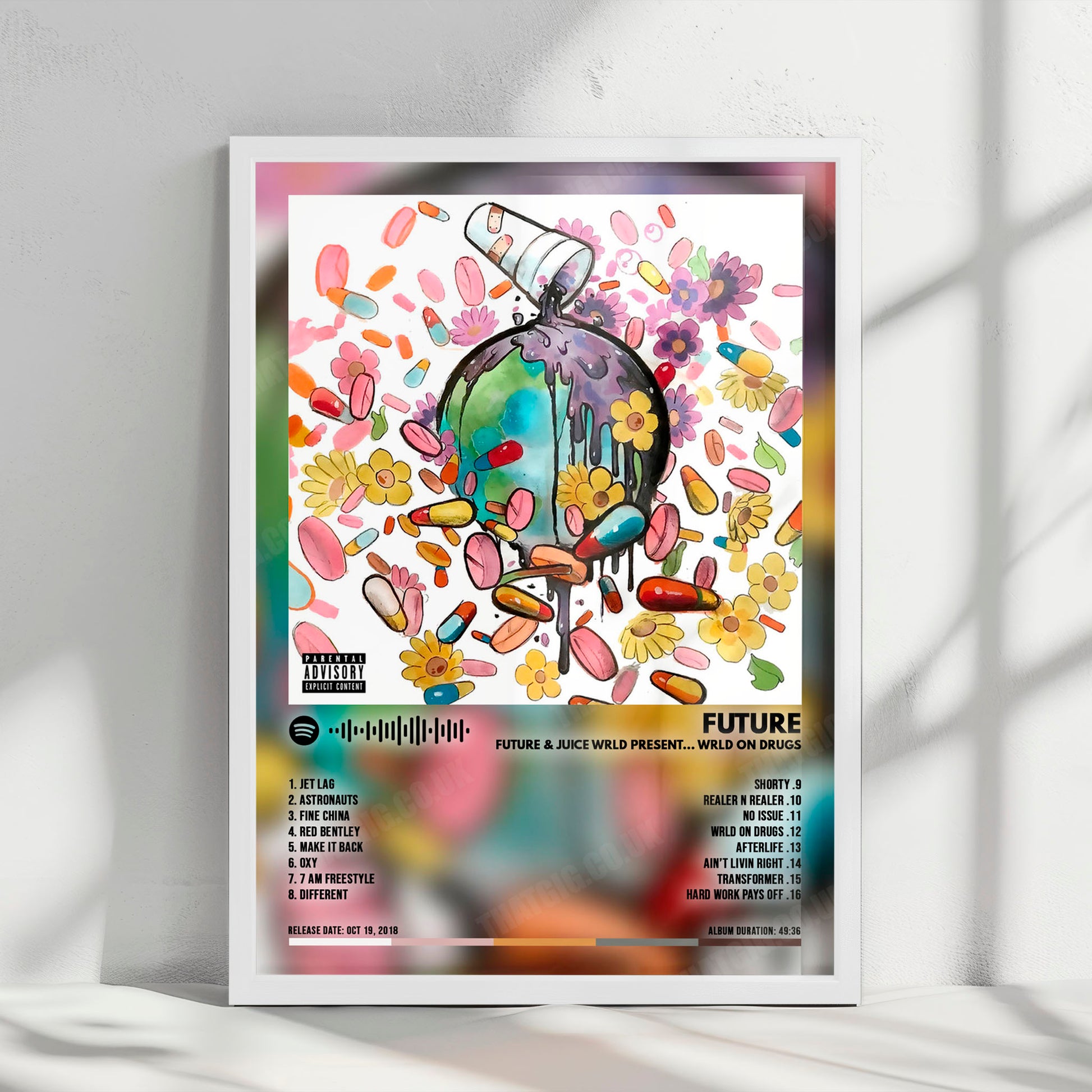 Future "Future & Juice WRLD Present... WRLD ON DRUGS" Album Cover Poster - with Complete Tracklist