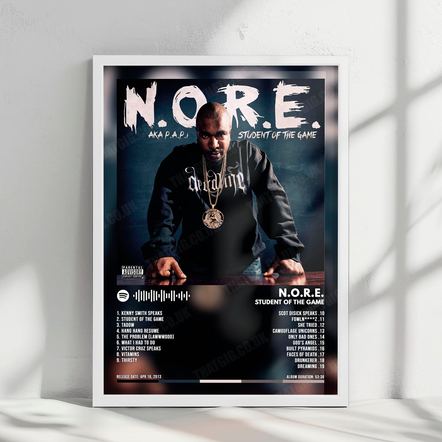 N.O.R.E. "Student of the Game" Album Cover Poster - with Complete Tracklist