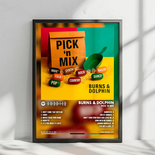 Burns & Dolphin "Pick 'n Mix" Album Cover Poster - with Complete Tracklist