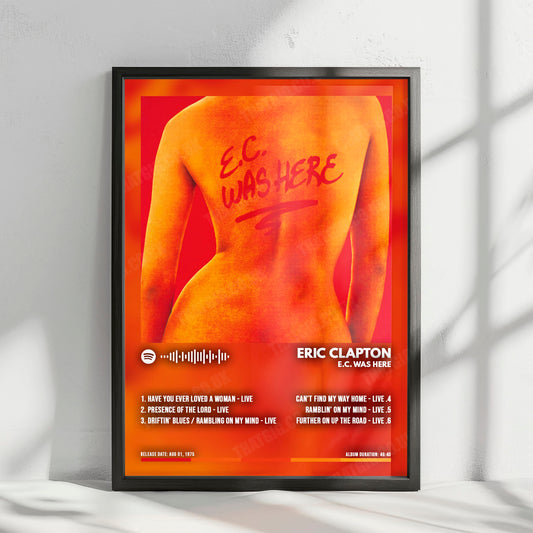 Eric Clapton "E.C. Was Here" Album Cover Poster - with Complete Tracklist