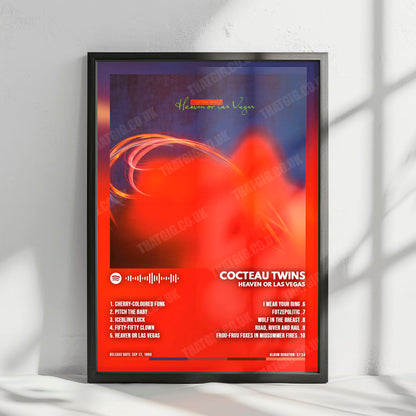 Cocteau Twins "Heaven or Las Vegas" Album Cover Poster - with Complete Tracklist