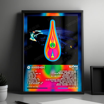 BjÃ¶rk "Voltaic" Album Cover Poster - with Complete Tracklist