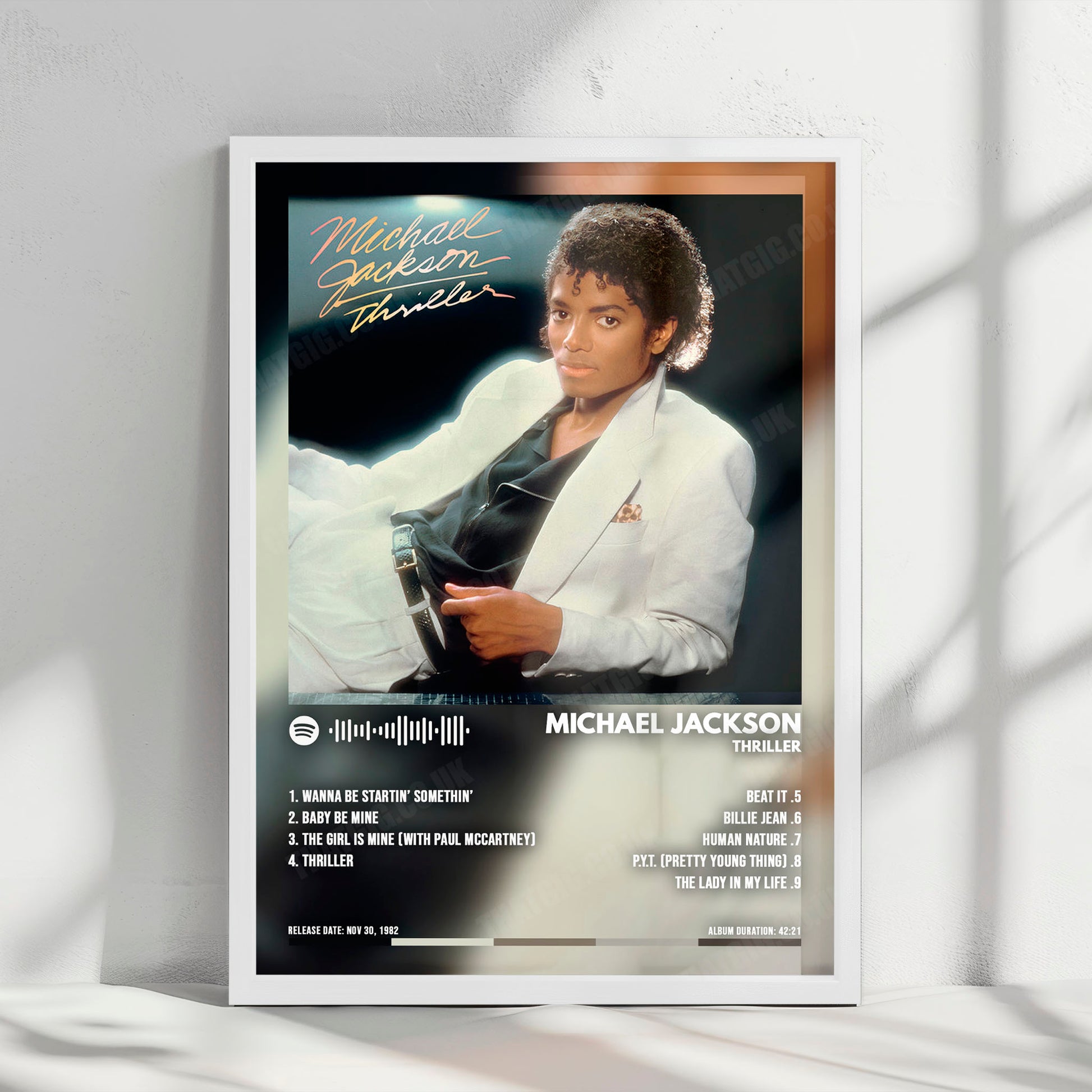 Michael Jackson "Thriller " Album Cover Poster - with Complete Tracklist