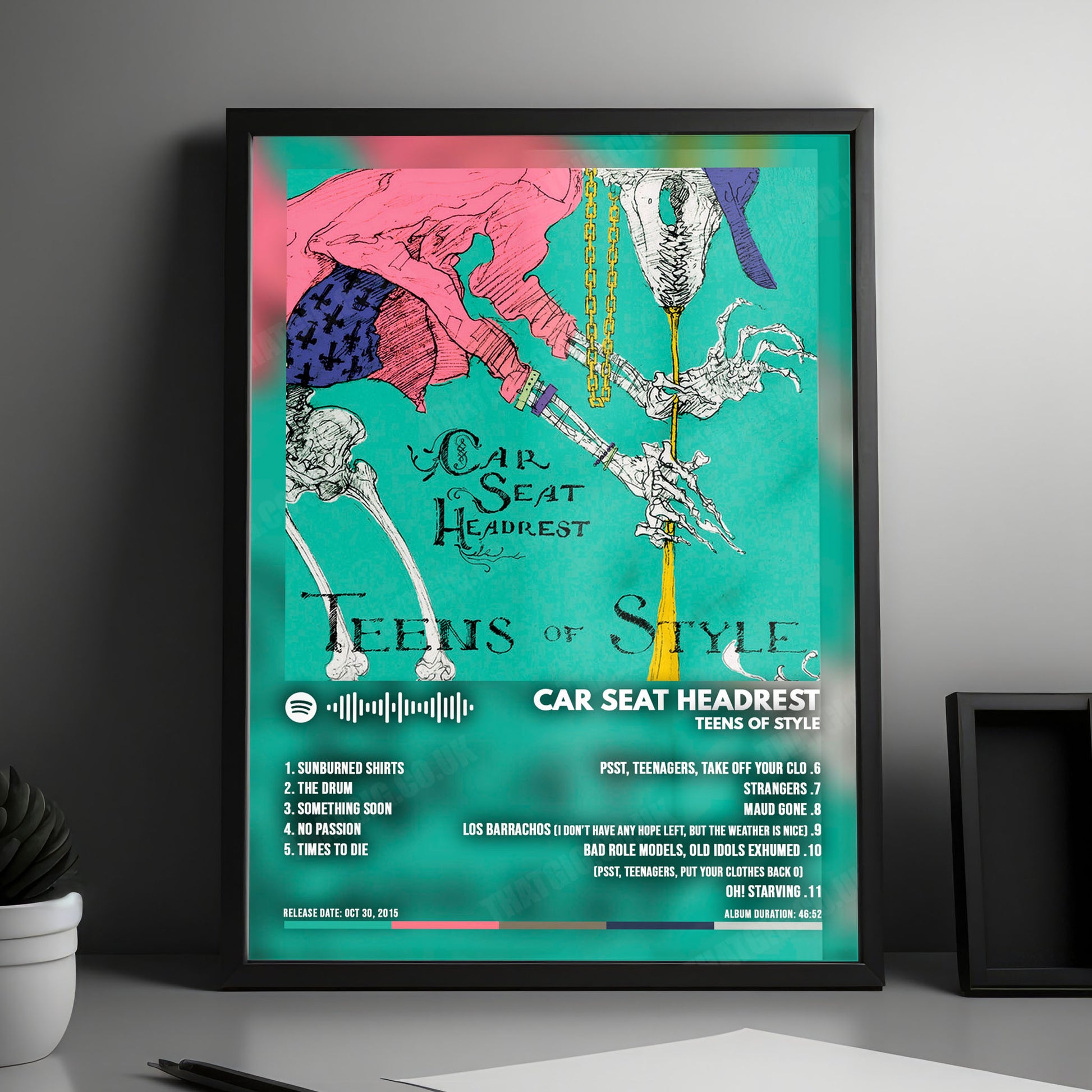 Car Seat Headrest "Teens of Style" Album Cover Poster - with Complete Tracklist