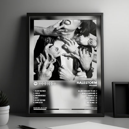 Halestorm "Vicious " Album Cover Poster - with Complete Tracklist