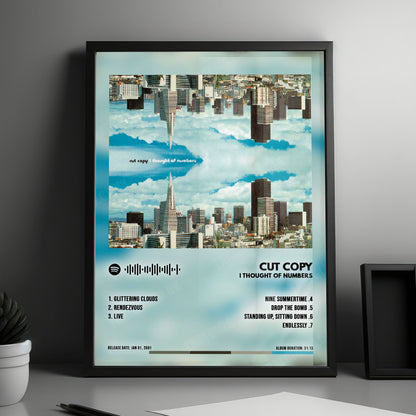 Cut Copy "I Thought Of Numbers" Album Cover Poster - with Complete Tracklist