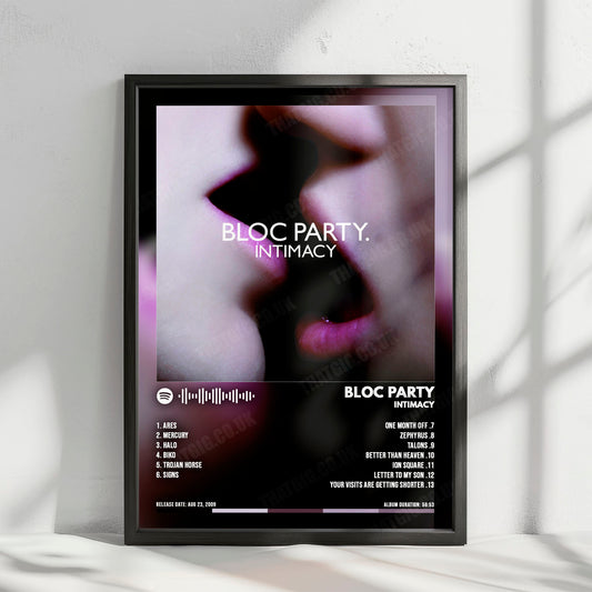 Bloc Party "Intimacy" Album Cover Poster - with Complete Tracklist