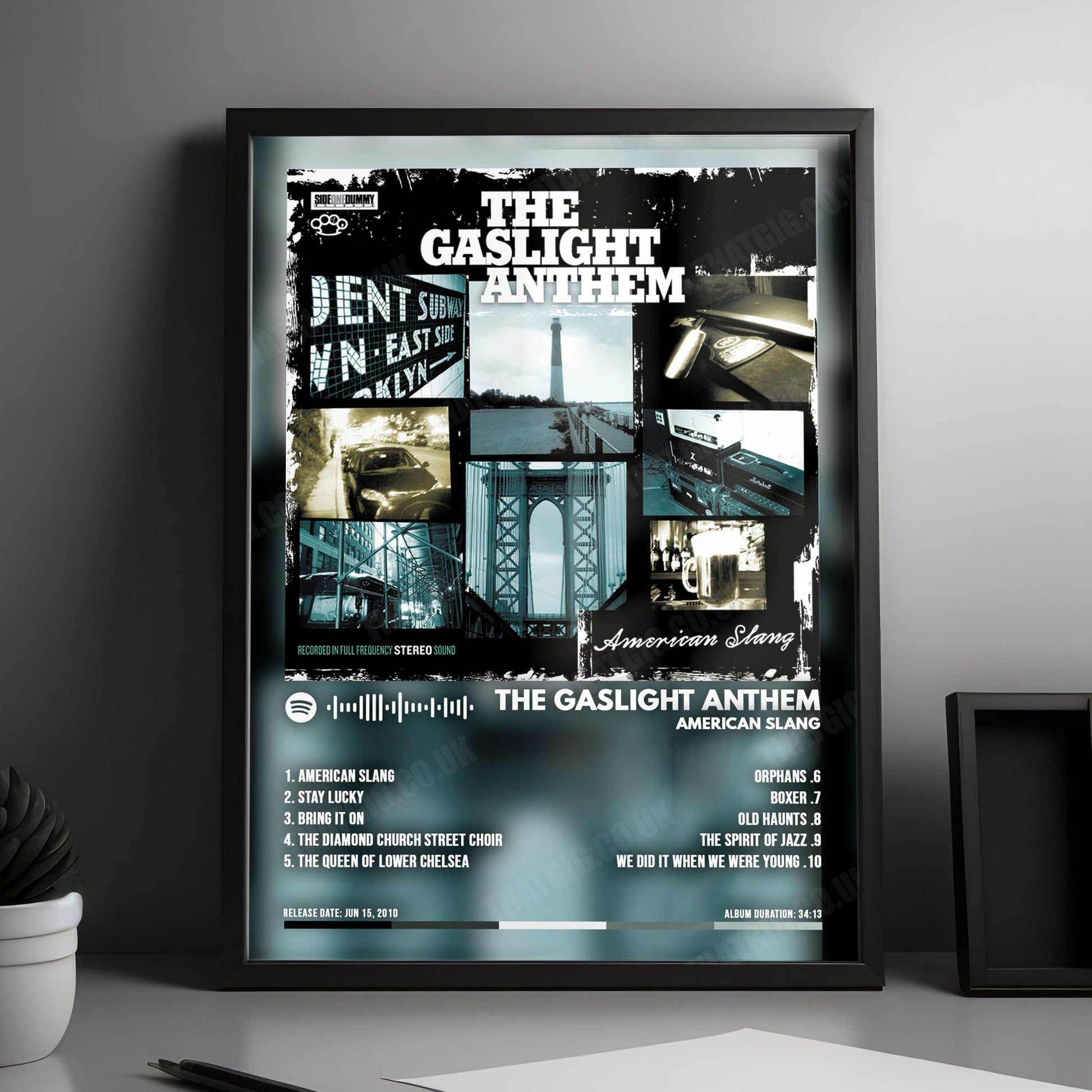 The Gaslight Anthem "American Slang" Album Cover Poster - with Complete Tracklist