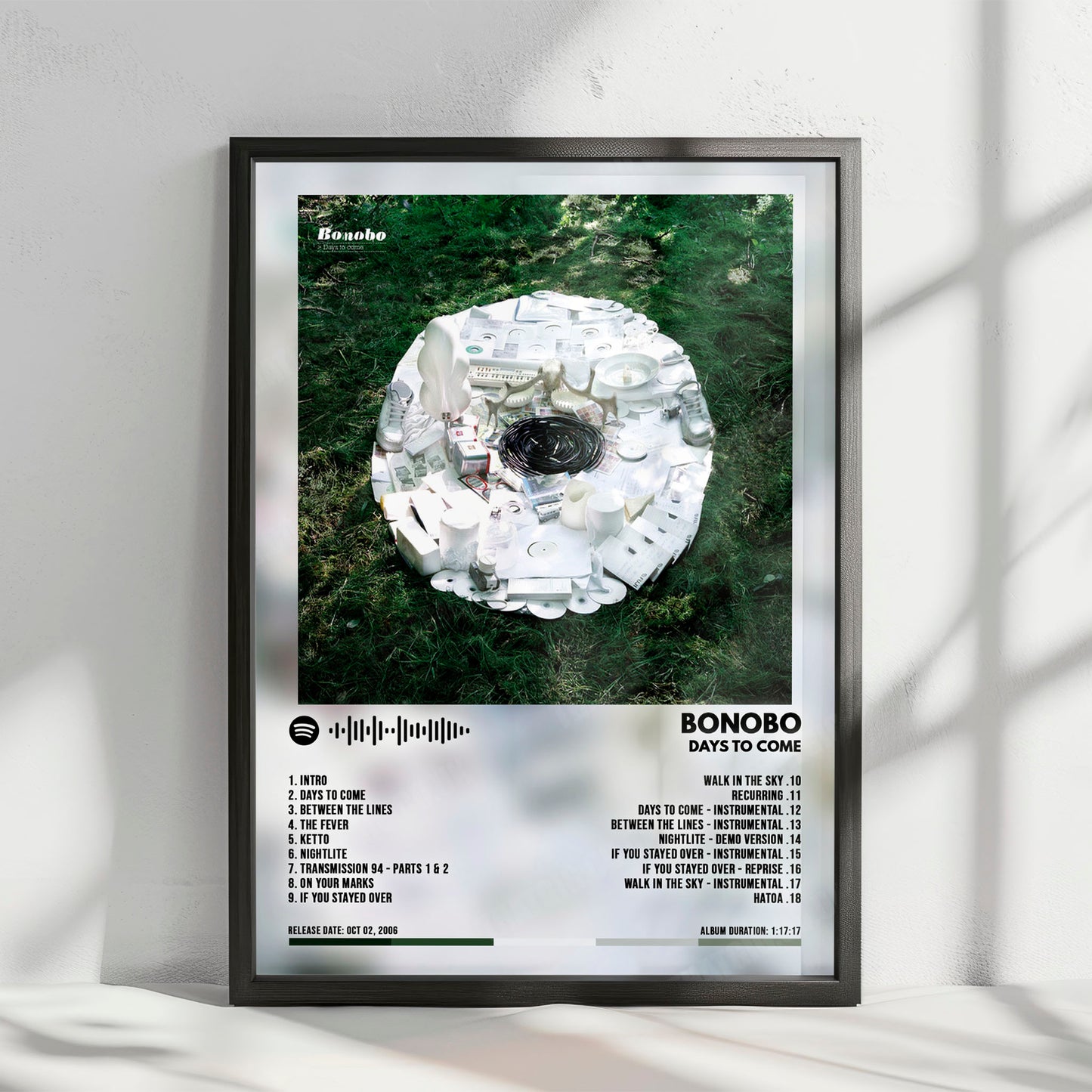 Bonobo "Days To Come" Album Cover Poster - with Complete Tracklist