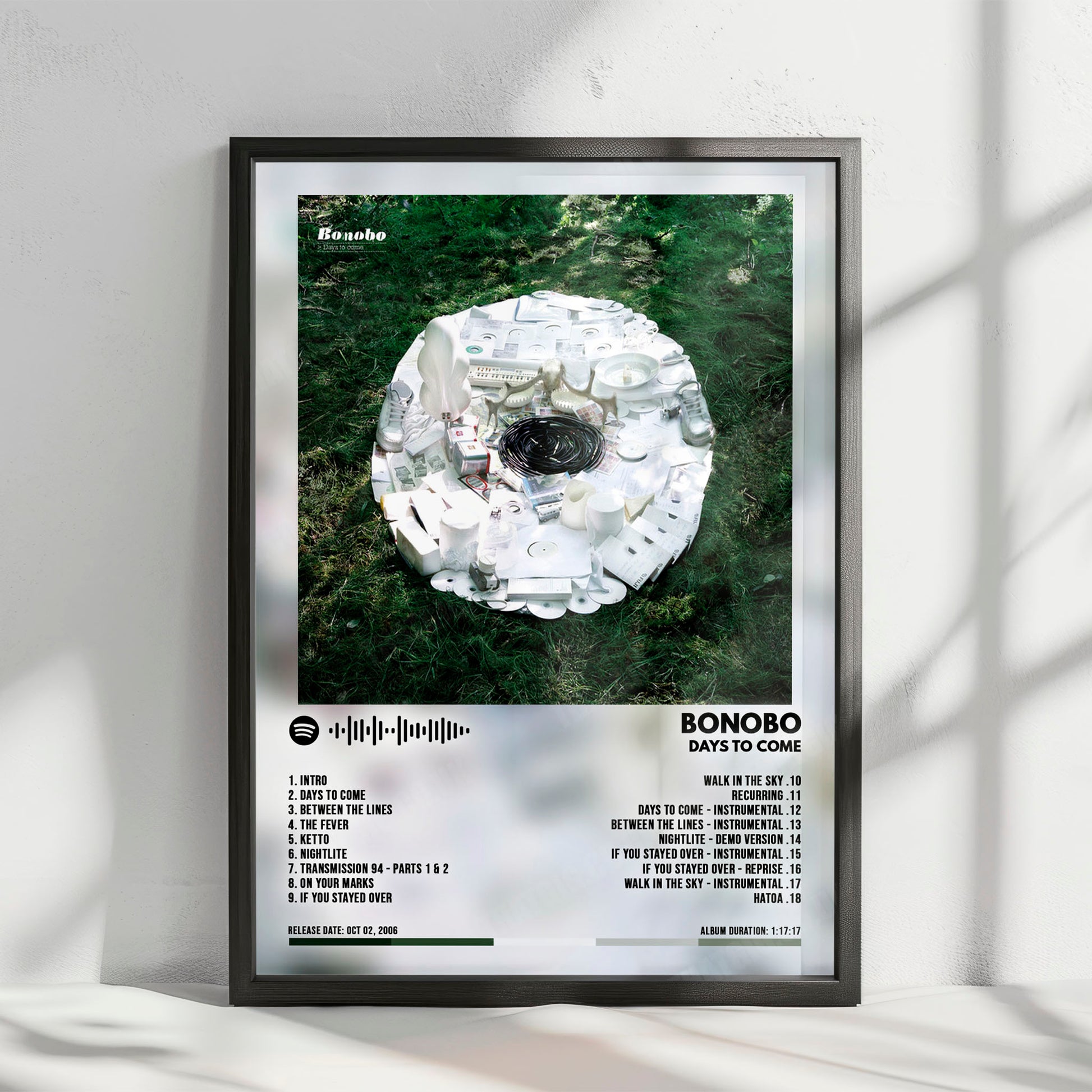 Bonobo "Days To Come" Album Cover Poster - with Complete Tracklist
